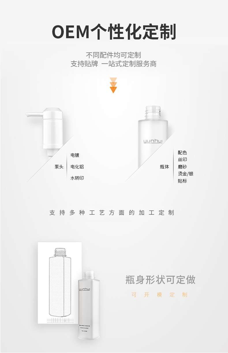 PE内瓶500ml磨砂膏瓶PET外瓶750ml乳液瓶多用途配盖配泵